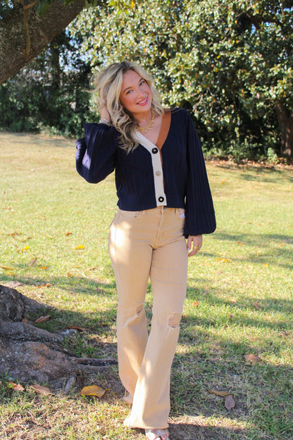 Freya Colorblocked Knit Cardigan