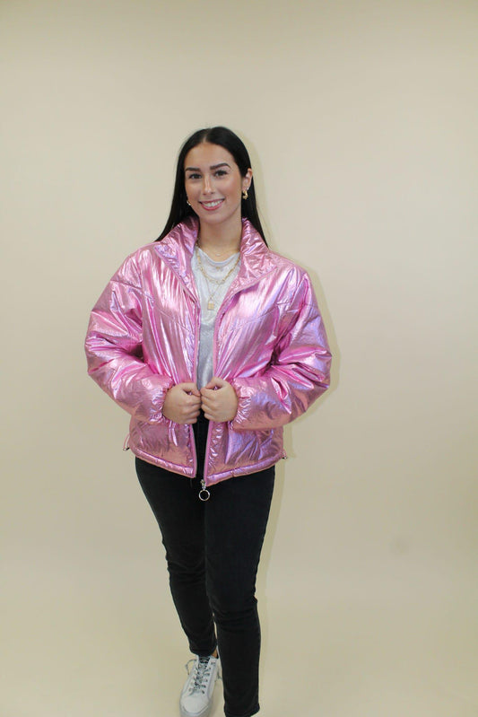 Metallic Puffer Jacket