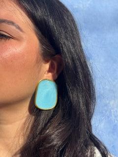 Handmade Light Resin Statement Stud Earrings