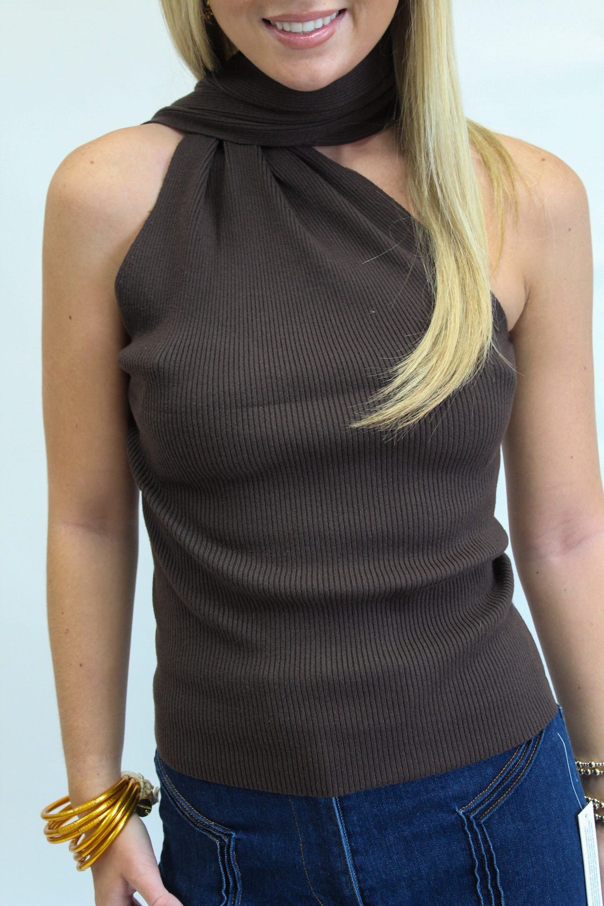 Cafe' au Lait One Shoulder Top