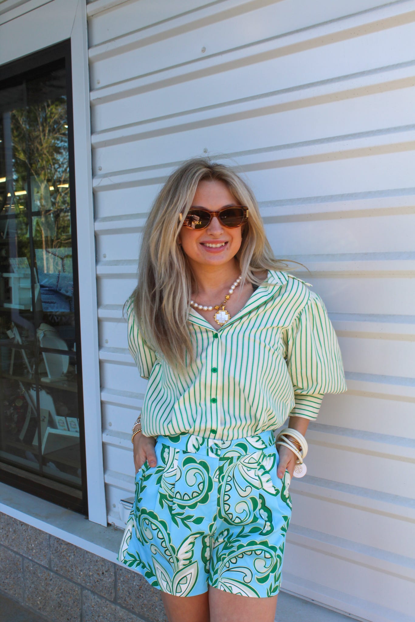 Veronica Short (Green Paisley)