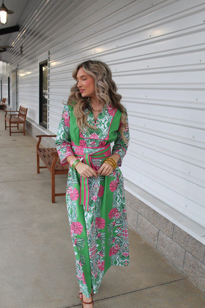 Jade Garden Deb Long Dress and Add on Obi Sash Option