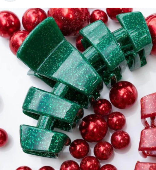 Classic Green Glitter Large Hair Clip