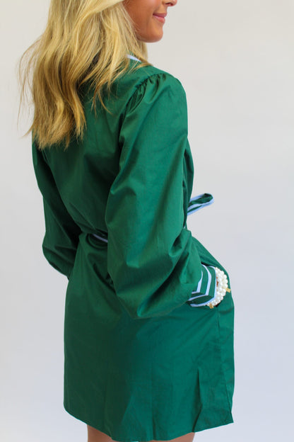 Emerald Empire Belted Mini Dress