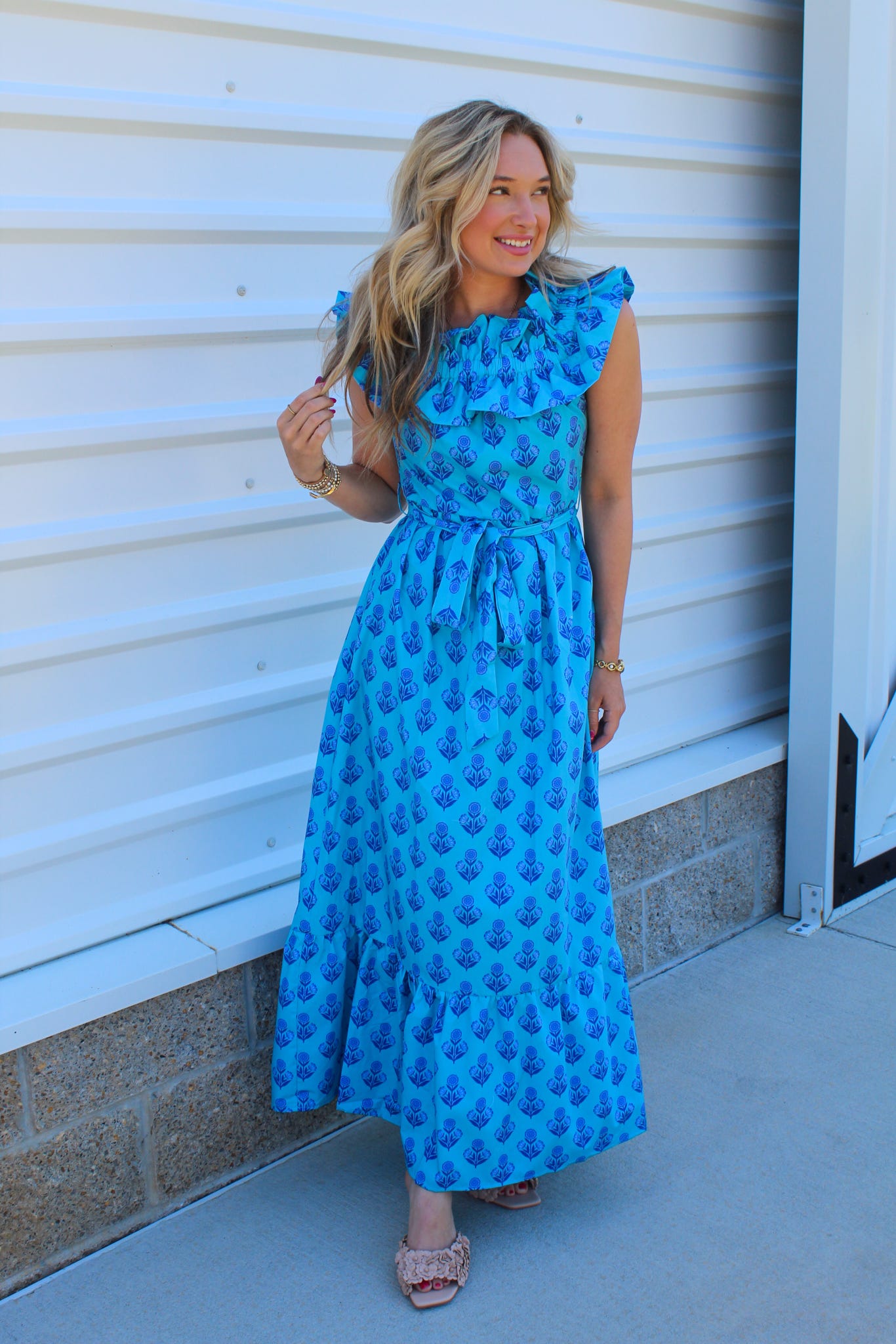 Seabreeze Amalfi Blue Tiered Maxi Dress