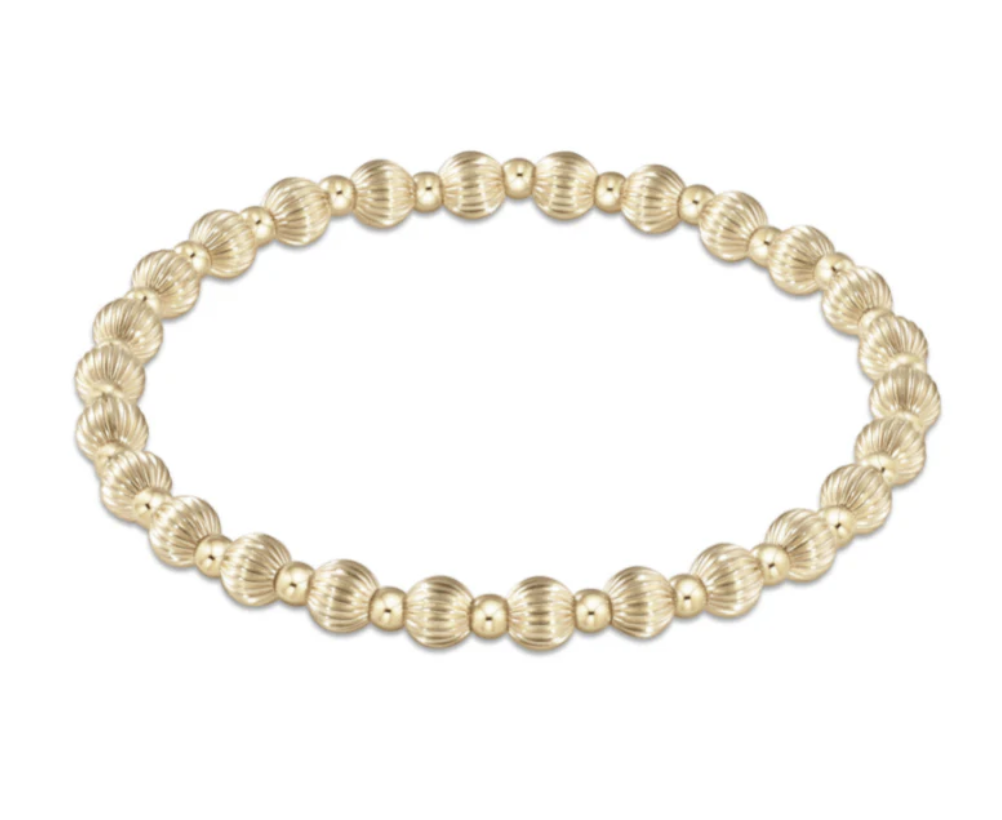 enewton Extends - Dignity Grateful Pattern 5mm Bead Bracelet - Gold