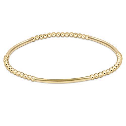 Bliss Bar Gold Pattern 2.5mm Bead Bracelet - Gold