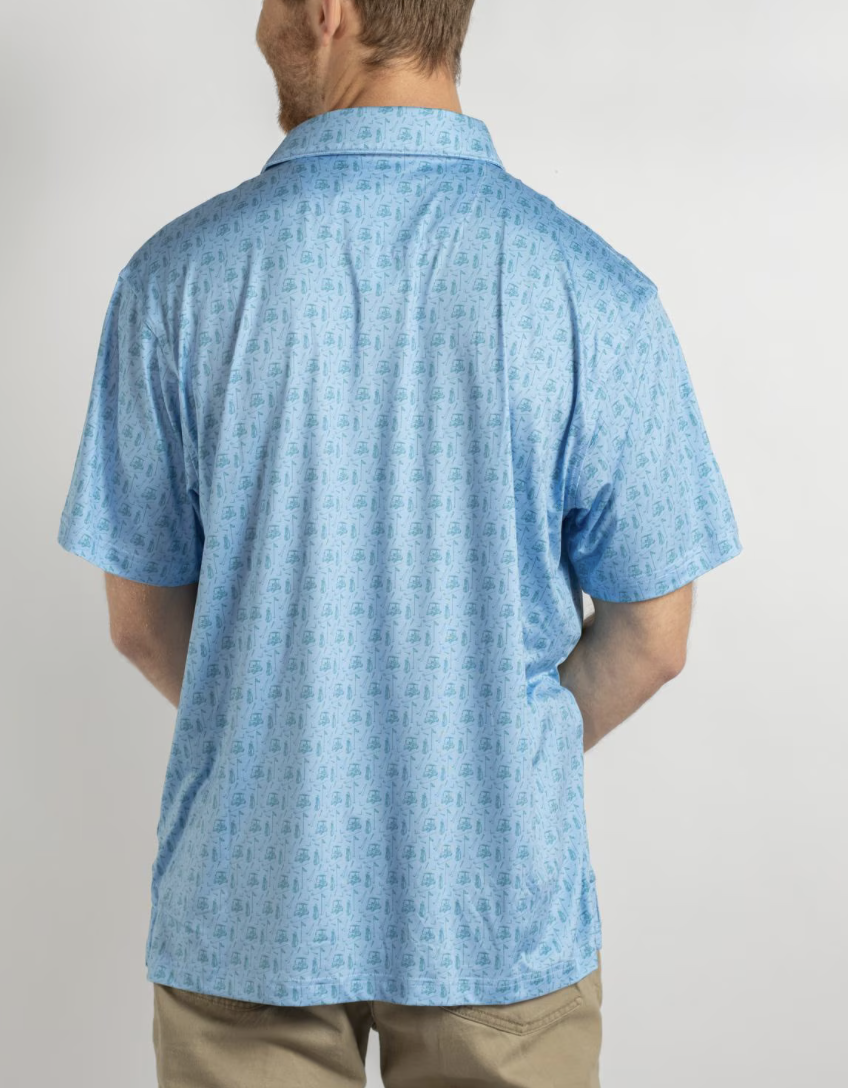 Men's Tee Off Performance Polo Blue/Green