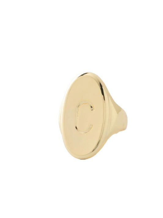 "C" Signet Statement Ring