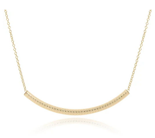 16" Necklace Gold - Bliss Bar Textured Gold