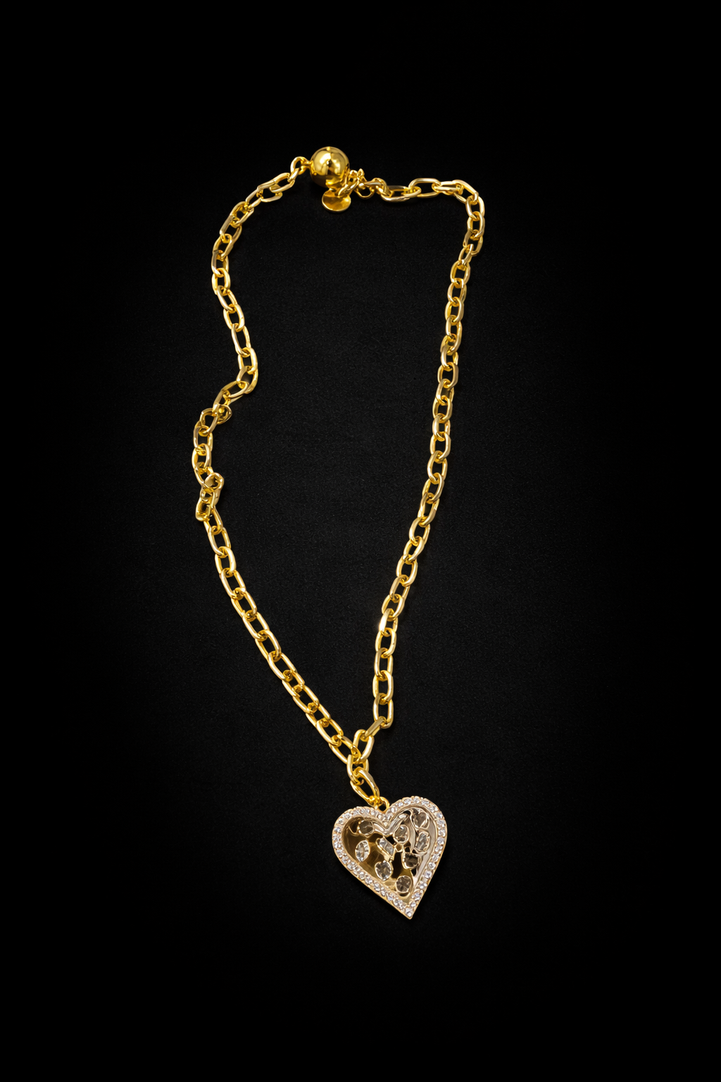 Charm Necklace with Heart Charm
