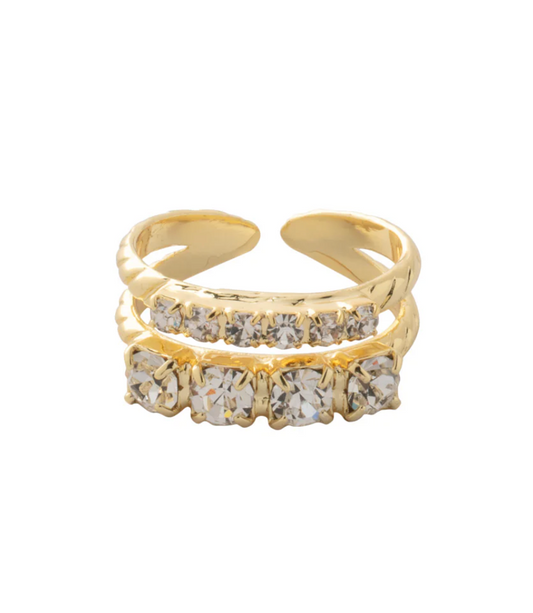 Crystal Studded Stacked Ring