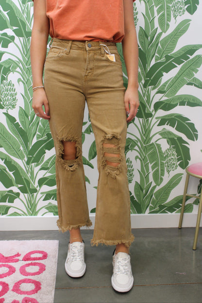 90s Vintage High Rise Crop Flare Jeans