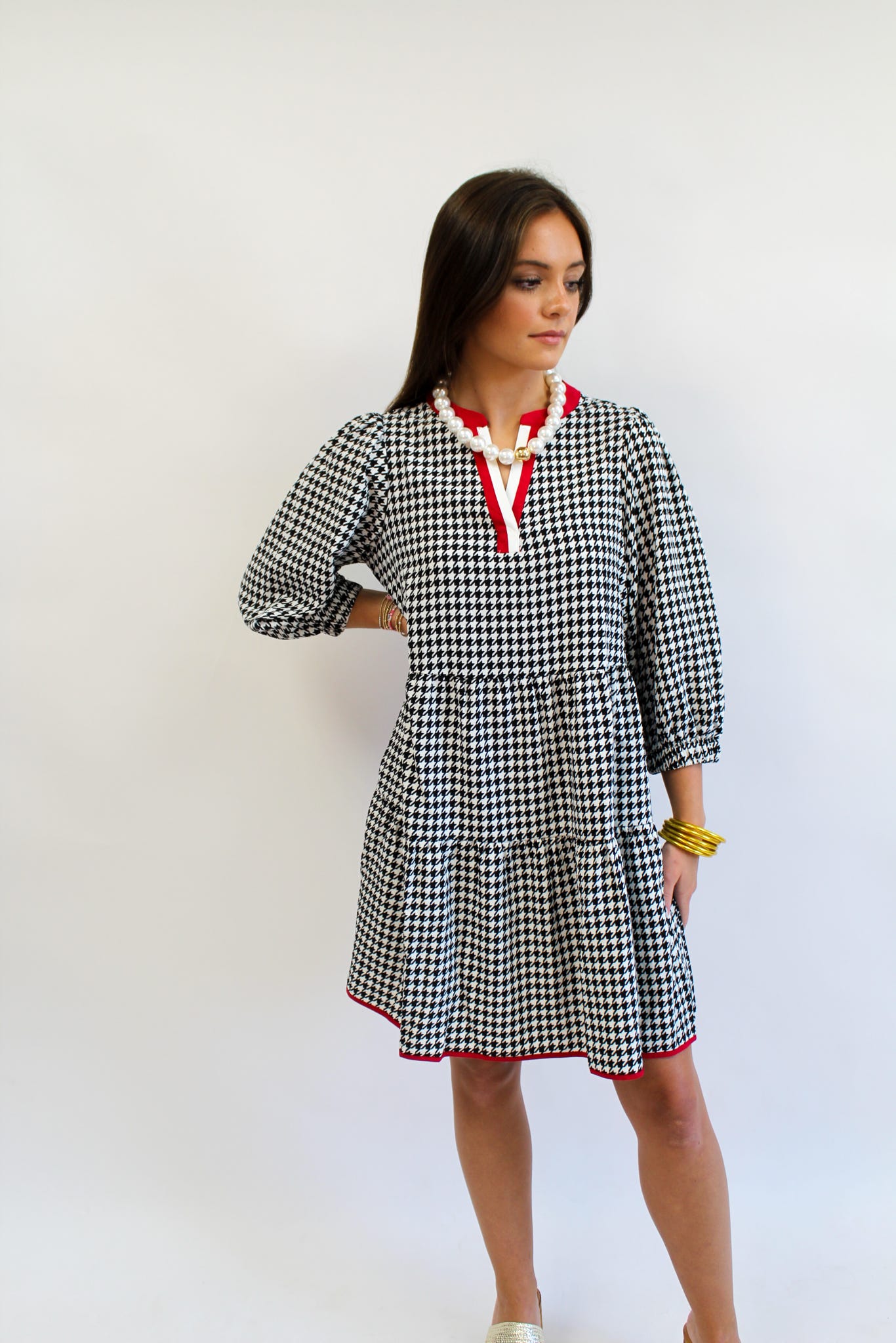 Black Houndstooth Cooper Dress