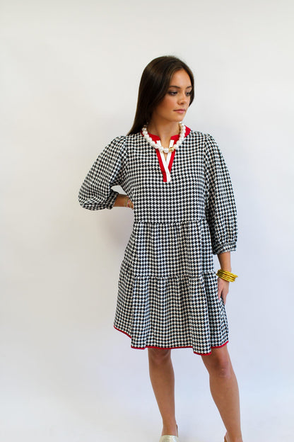 Black Houndstooth Cooper Dress
