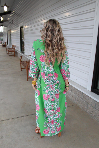 Jade Garden Deb Long Dress and Add on Obi Sash Option
