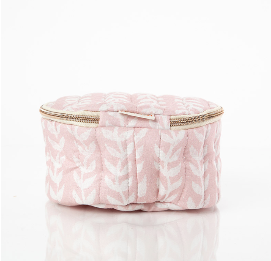 Block Print Circle Case - Powder Pink