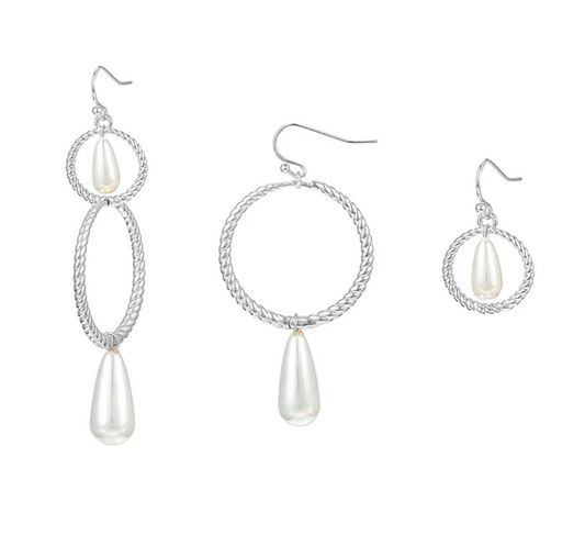 Sea Breeze 3n1 Pearl Drop Earrings