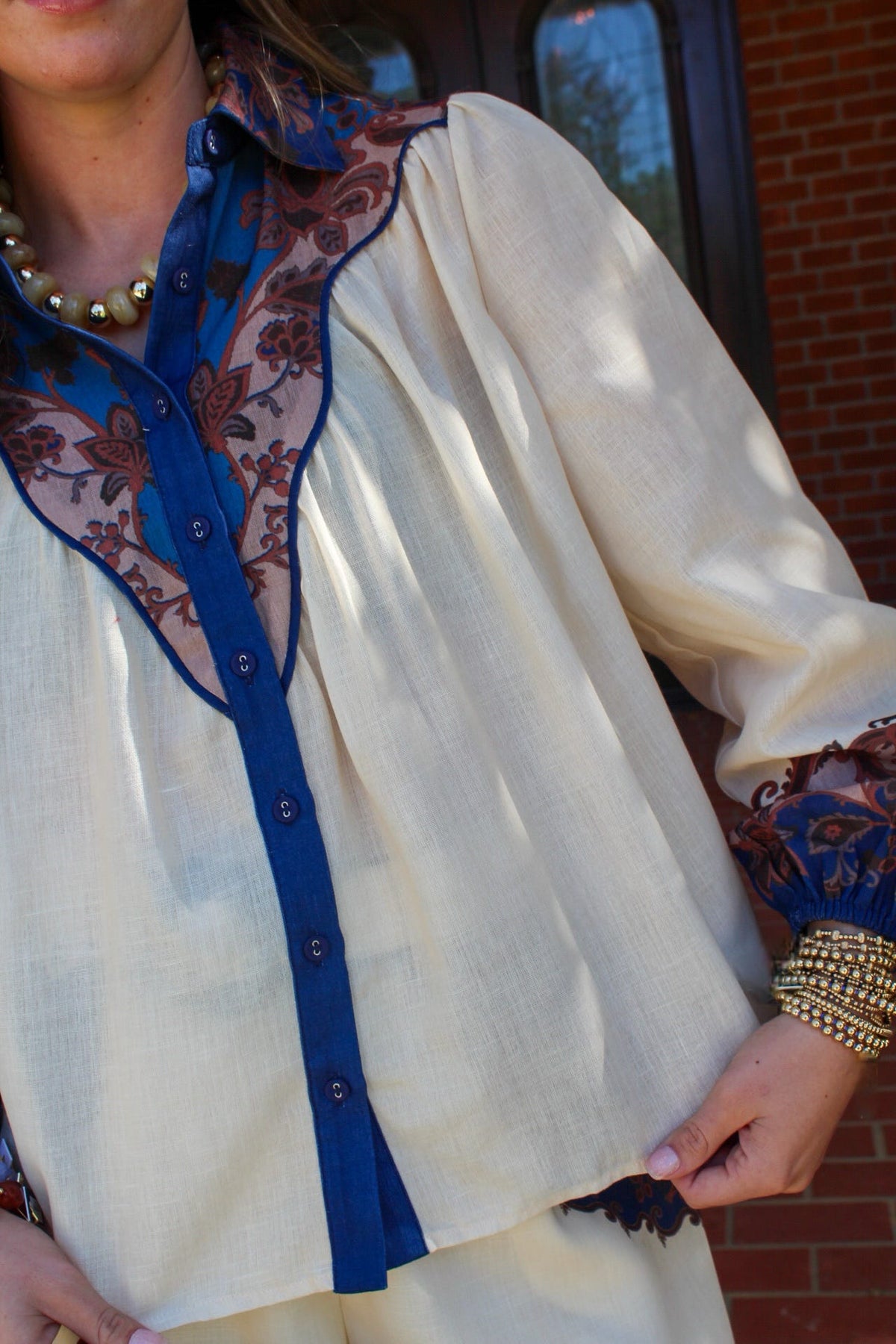 Vintage Paisley Long Sleeve Top