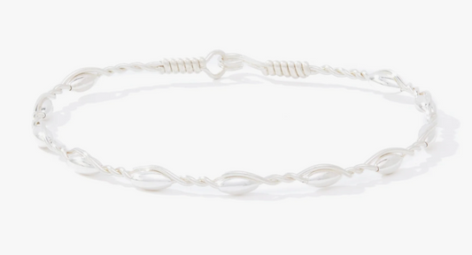 Graceful Bracelet - 14K Sterling Silver with Silver Beads