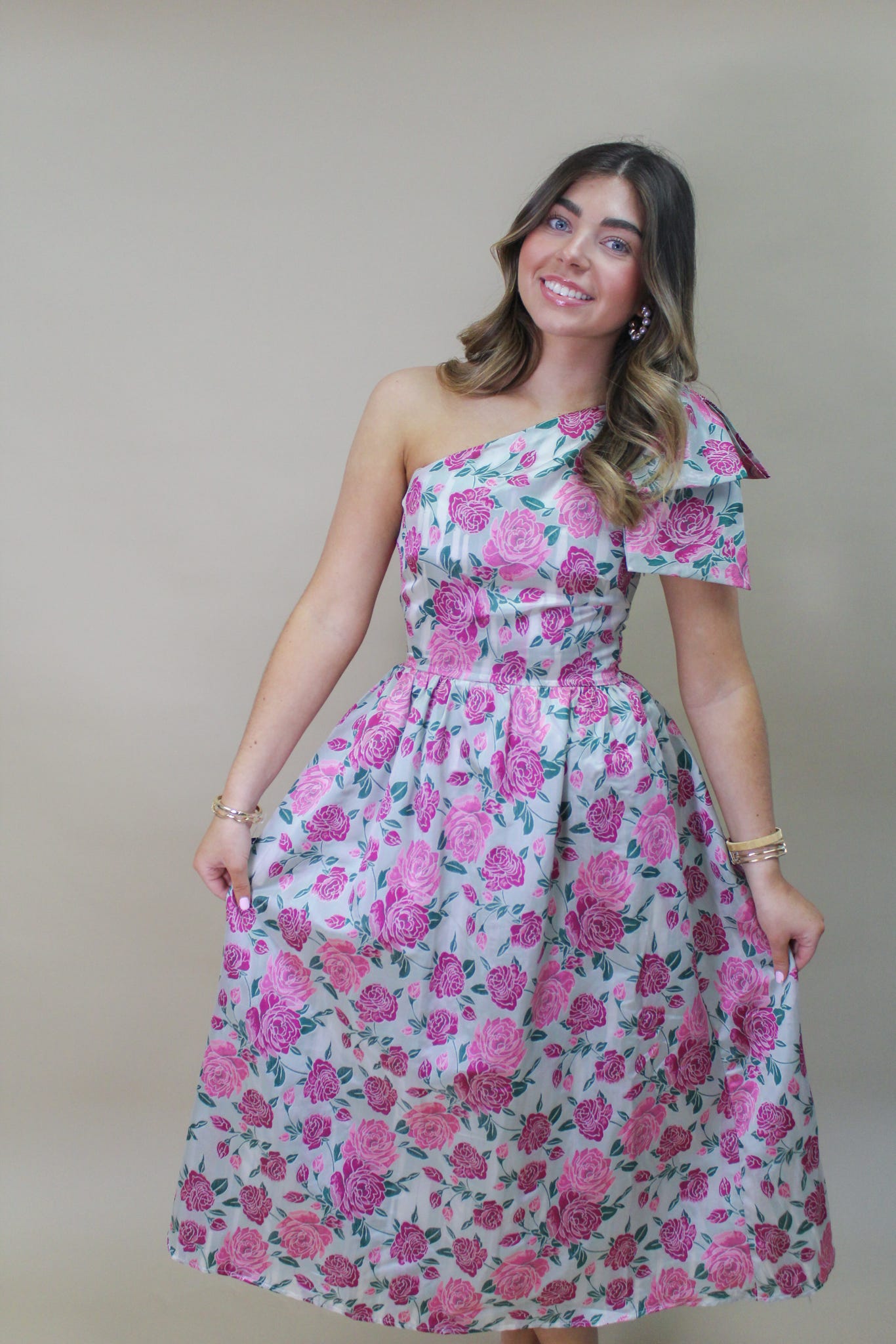Miller Jacquard Bow Mini Dress