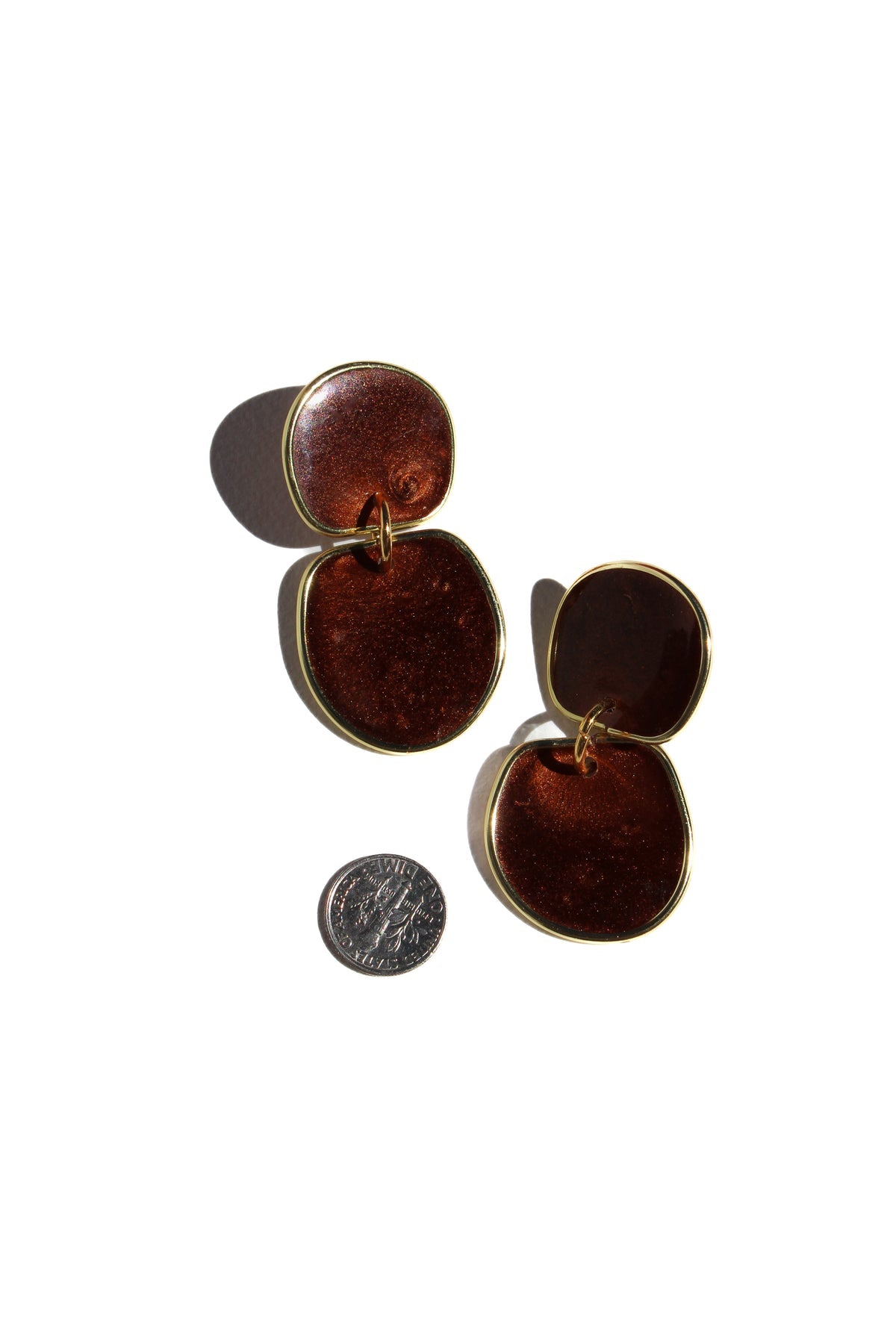 Two-Tier Drop Handmade Resin Statement Earrings