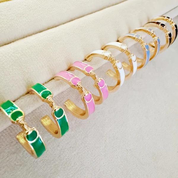 Derby Horse Bit Color Hoop Earrings