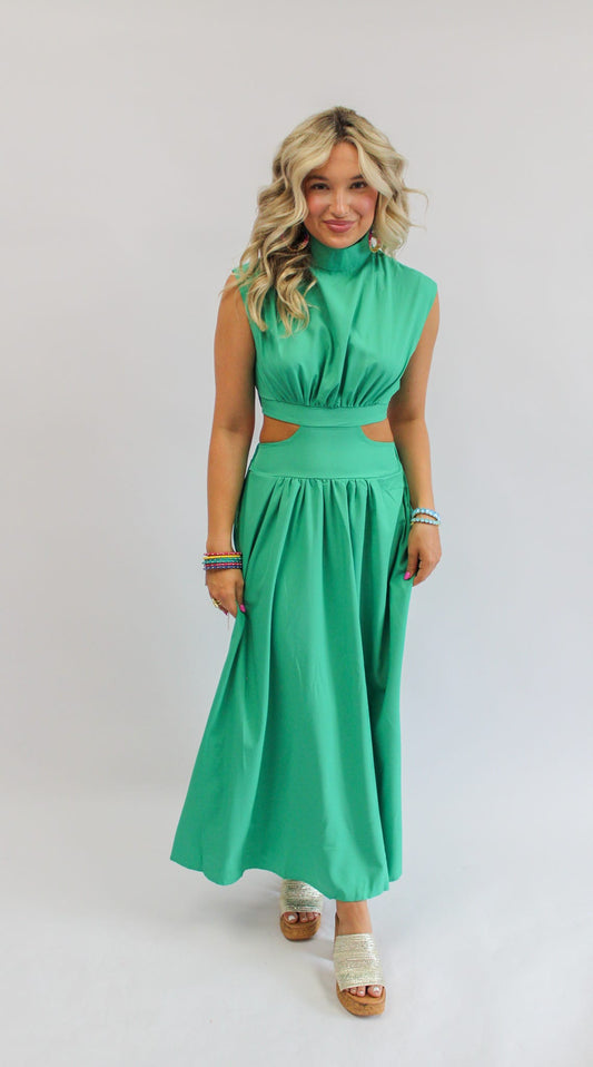 Cecelia Green Midi Swing Dress