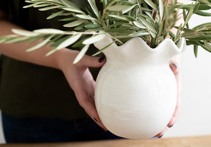 Signature White Ruffle Vase