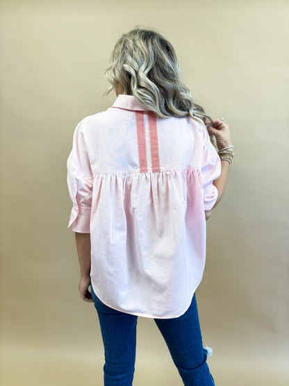 Hampton Stripe Button-Up Top
