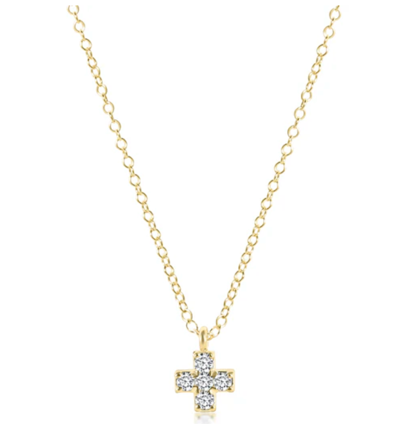 14kt Gold and Diamond Signature Cross Necklace