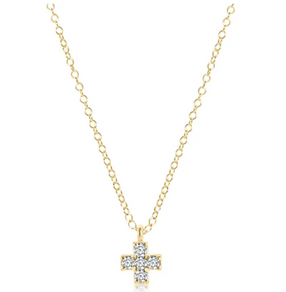 14kt Gold and Diamond Signature Cross Necklace