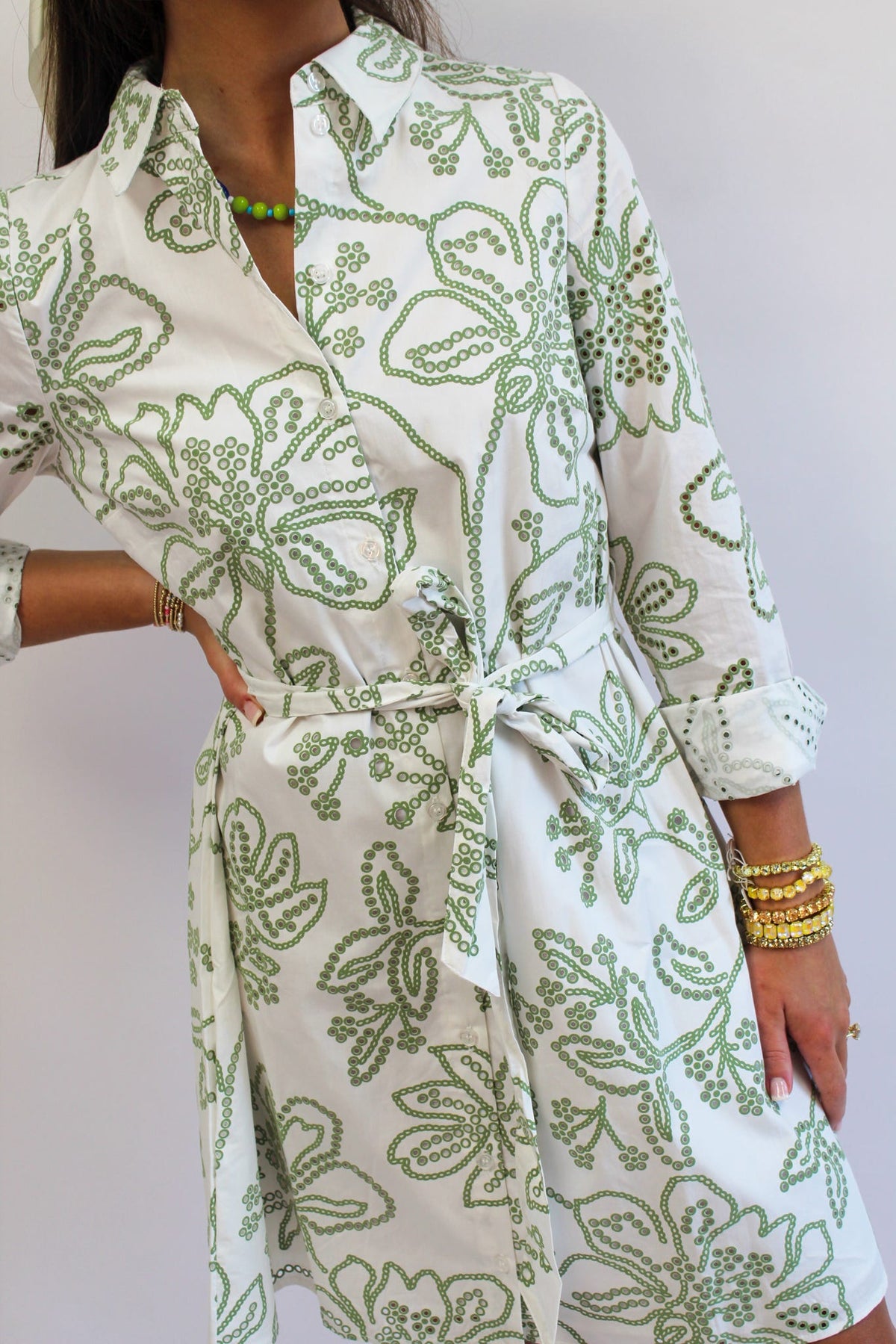 Sarah Dress Lacecap White
