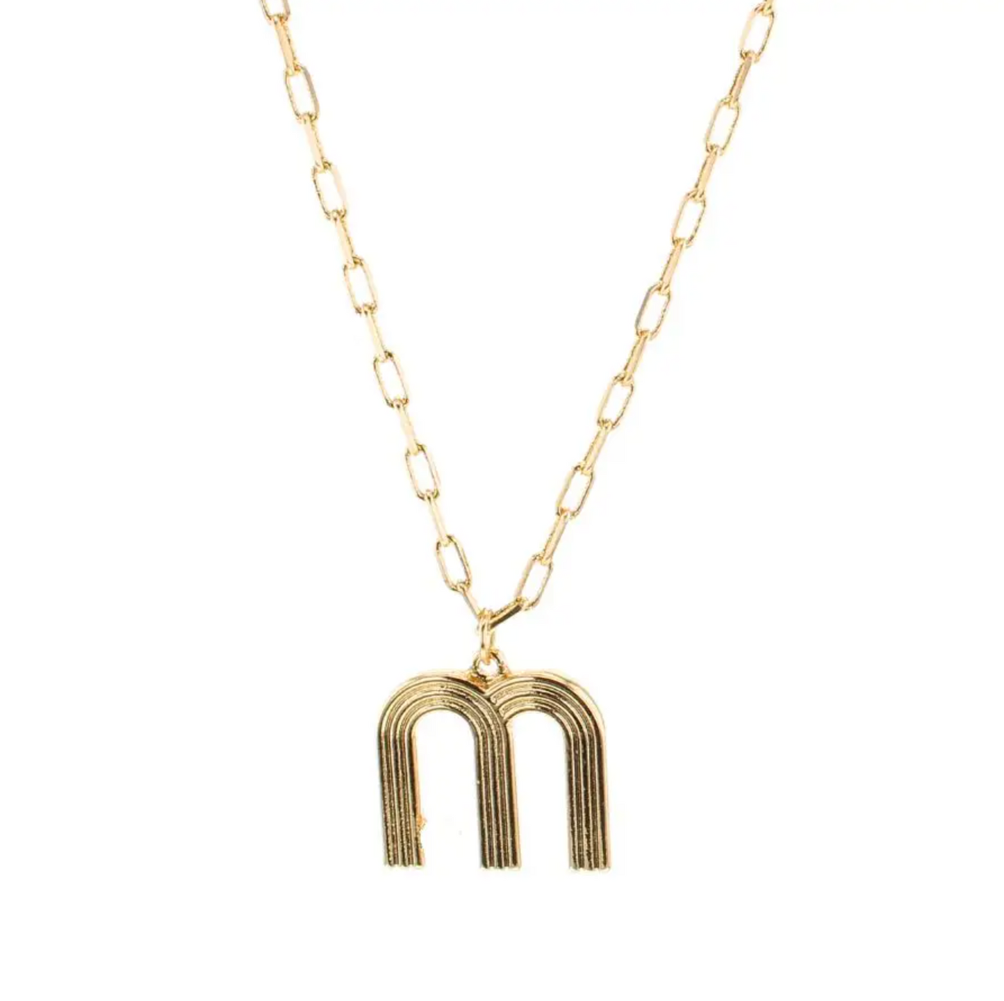 Gold Deco Plated Letter Necklace