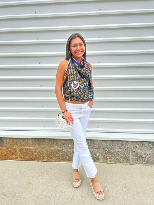 Blue & Orange Tiger Scarf