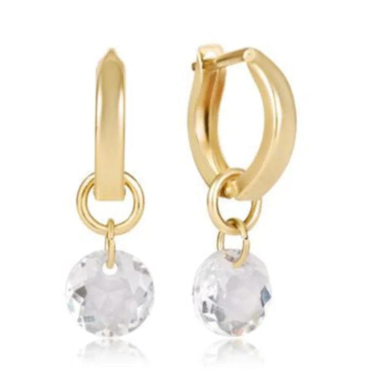 Enewton- Huggie Gold 0.5" Hoop- Reflection Small Charm- 04