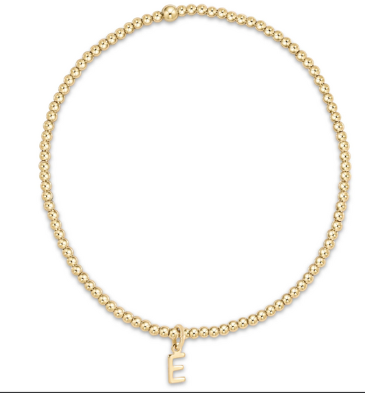 Classic Gold 2mm Bead Bracelet - Respect Gold Charm - J