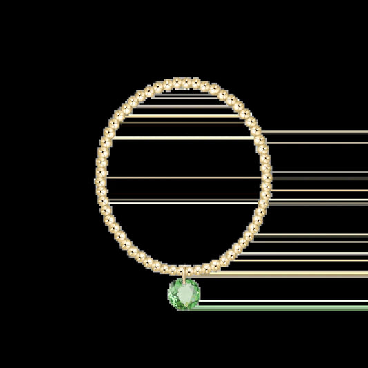 Classic Gold 3mm Bracelet- Reflection Charm- 08