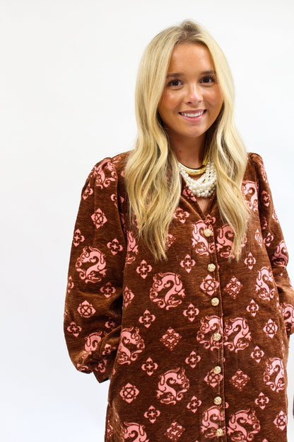 Gypsy Garden Dress- Brown