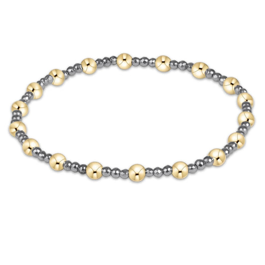 Extends Sincerity Silver Faceted Hematite 2mm Bracelet