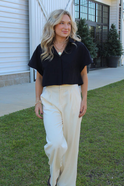 Midday Latte Pleated Pants