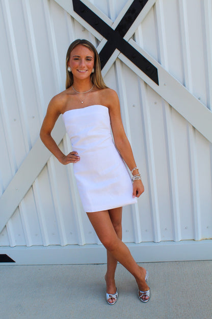All Eyes On Me Strapless Mini Dress