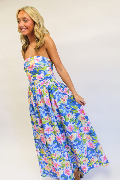 Sunset Petal Sky Maxi Dress