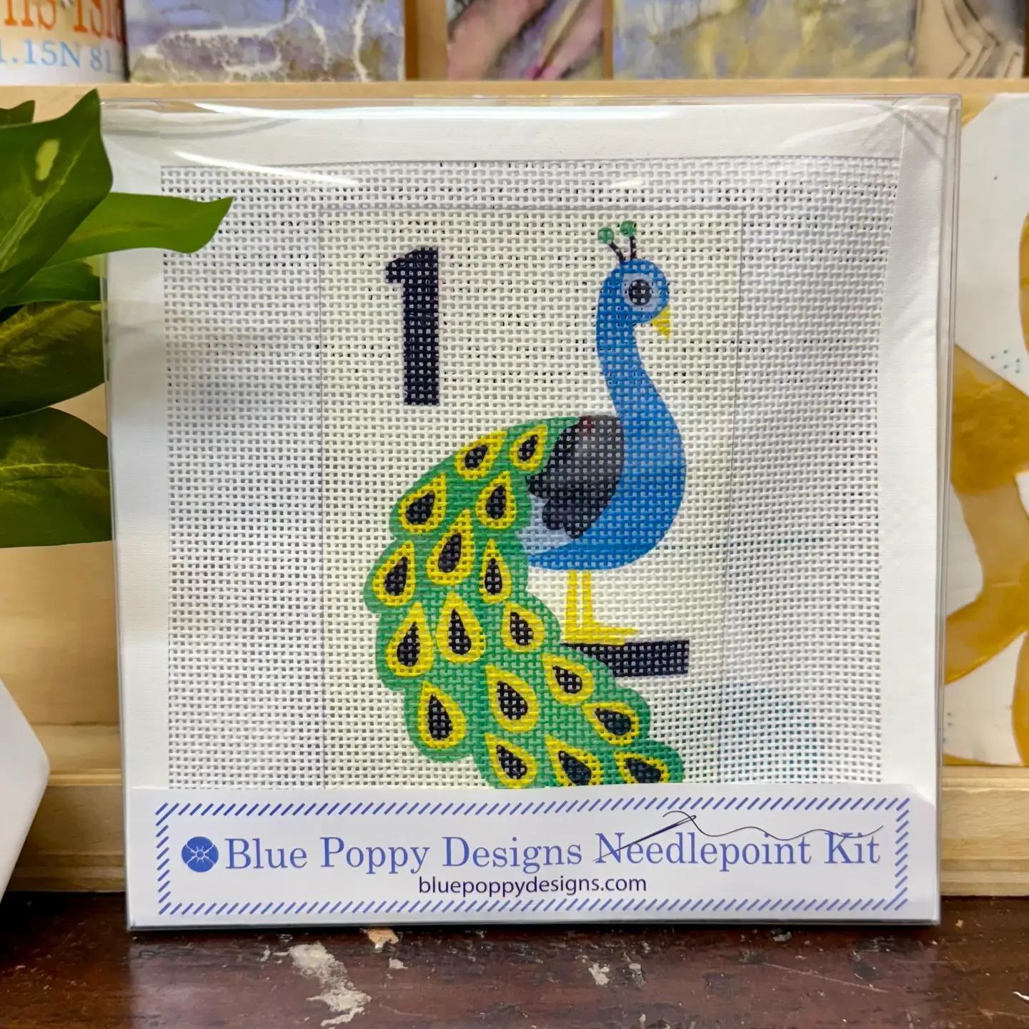 1 Bird Bamboo Mahjong Peacock Needlepoint Kit