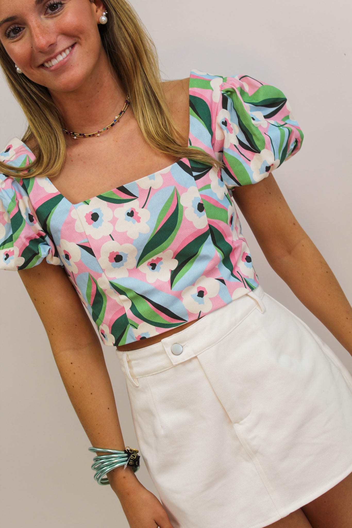 Algorithm Approved Puff Sleeve Crop Top