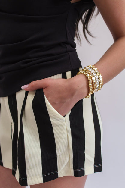 Sassy Stripe High Waist Shorts