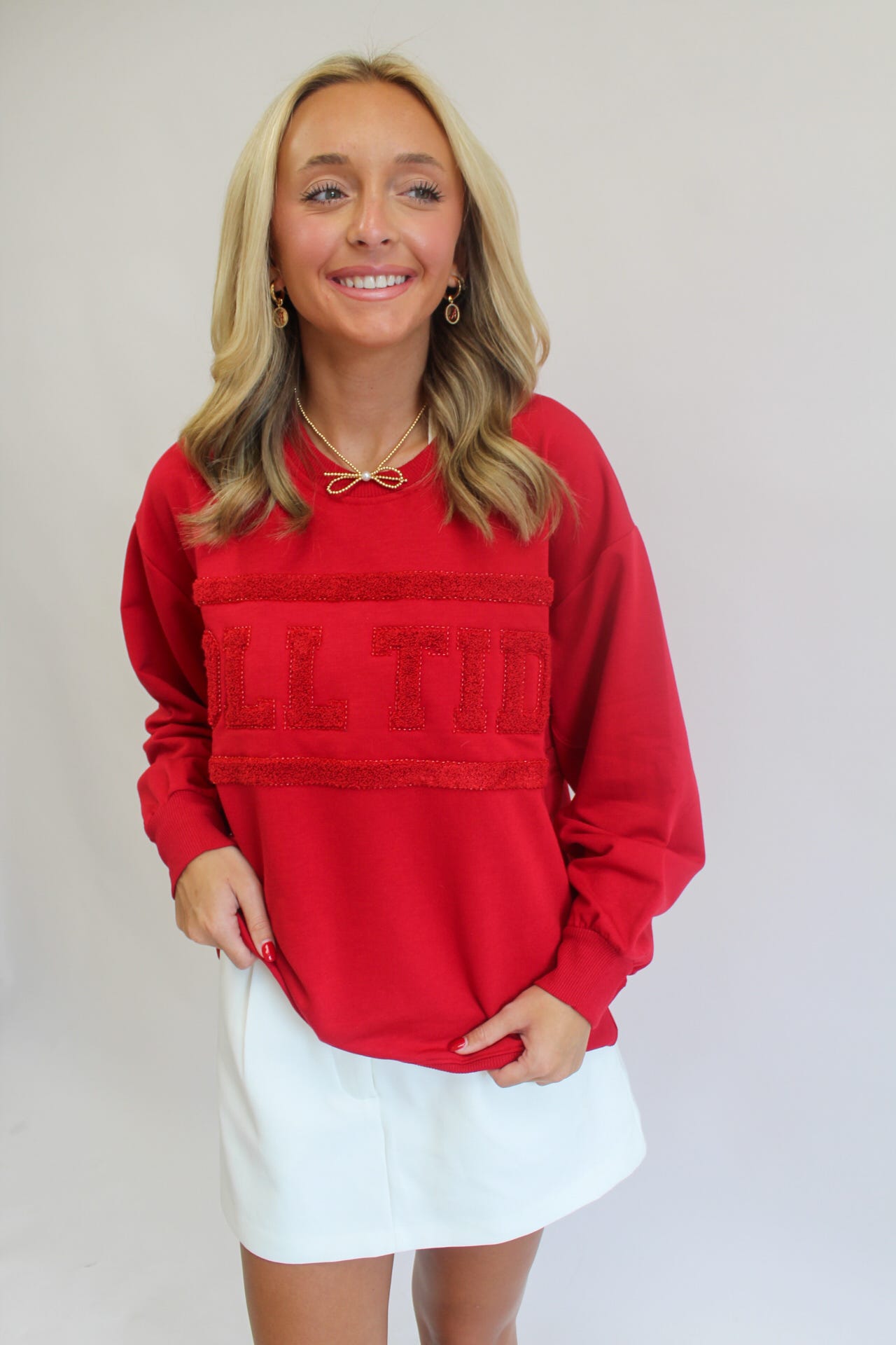 Bama Varsity Stripe Sarah Top