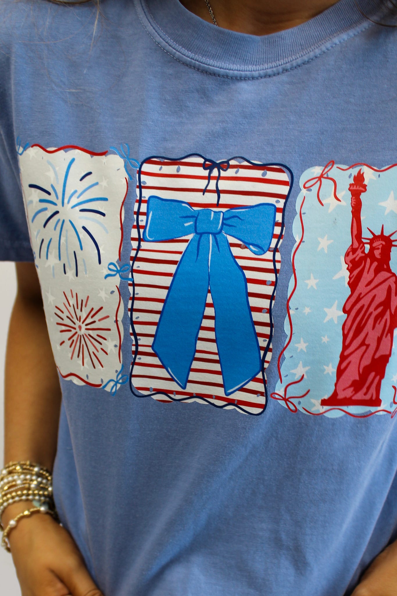 Ribbon Liberty Stamp Tee Top