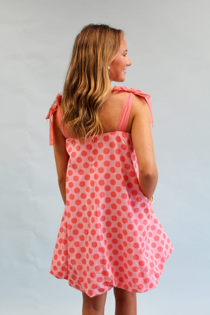 Bubblegum Soiree Tie Mini Dress