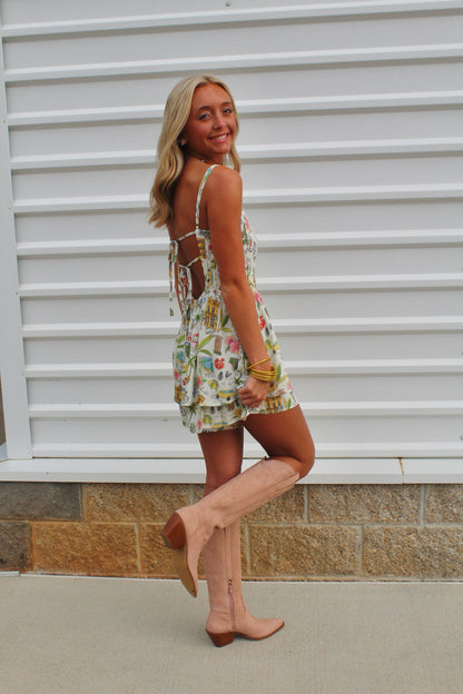 South of France Smocked Romper